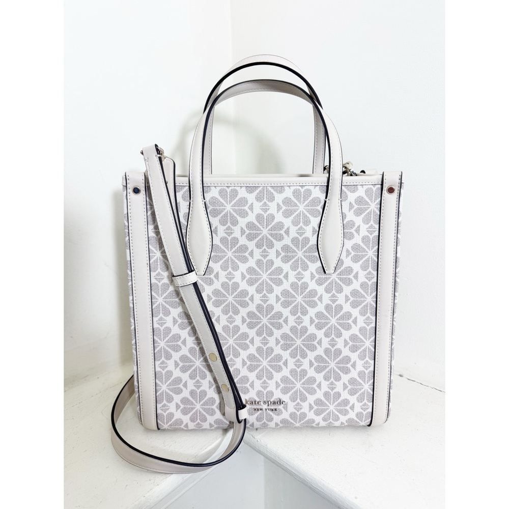 Kate spade flower coated canvas rowan medium north south tote